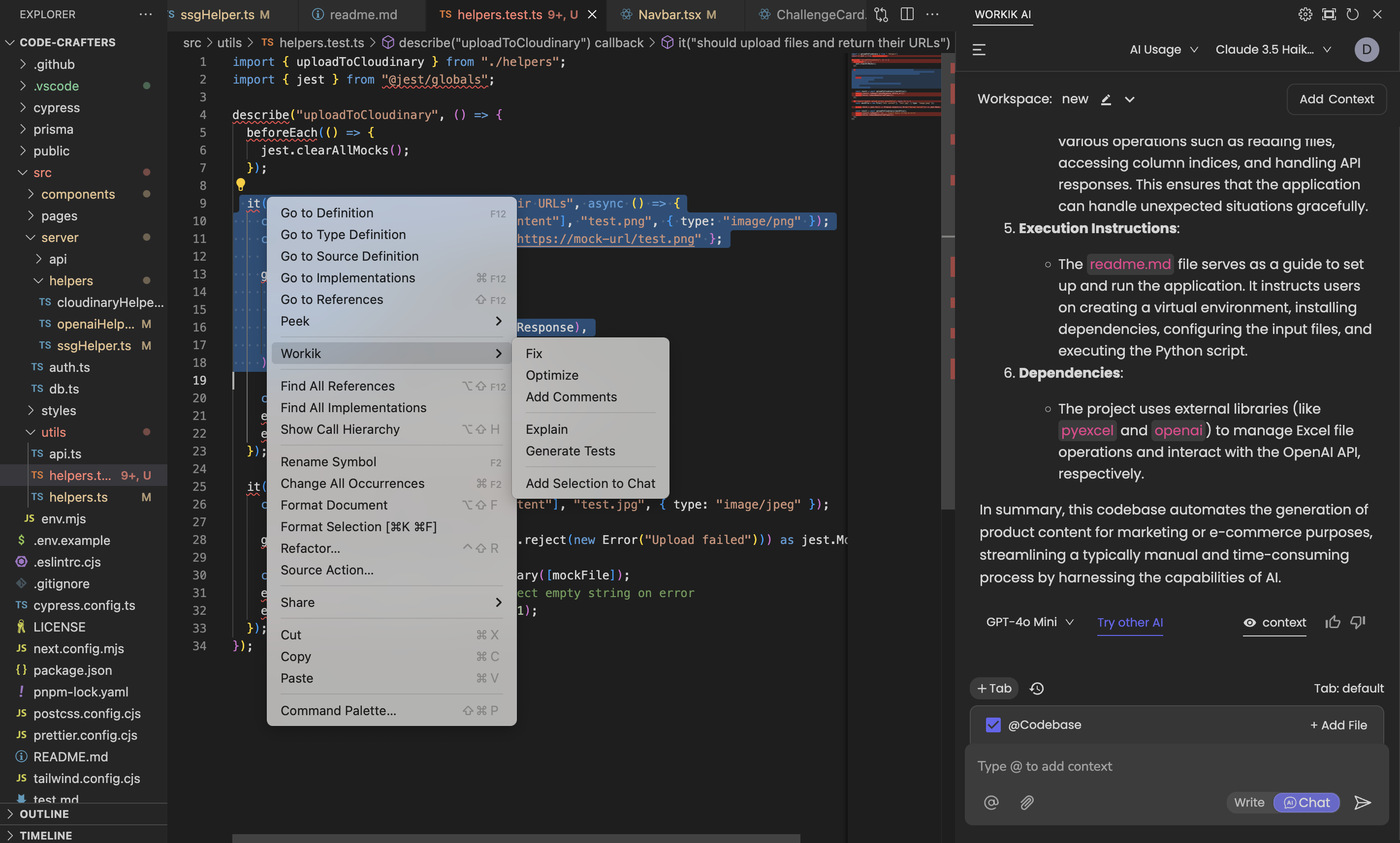 Adding tech context to generate ai code